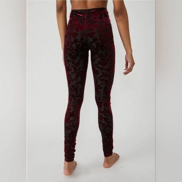 FREE PEOPLE Magic Hour Leggings Midnight Combo, High Waisted Burnout Floral | XL - Picture 3 of 8